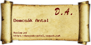Demcsák Antal névjegykártya